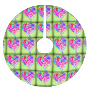 Jupon De Sapin En Polyester Brossé coeur rose vert
