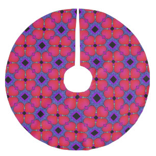 Jupon De Sapin En Polyester Brossé Cœurs