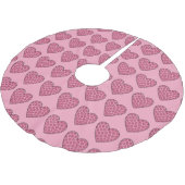 Jupon De Sapin En Polyester Brossé Cœurs à motif de léopard rose (Angle)