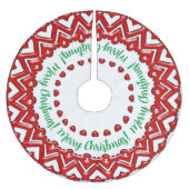 Jupon De Sapin En Polyester Brossé Coeurs de bonbons rouges (Devant)