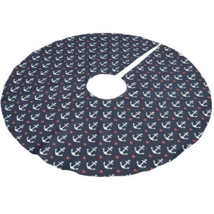 Jupon De Sapin En Polyester Brossé Coeurs et motif d'Ancres