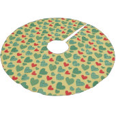 Jupon De Sapin En Polyester Brossé Coeurs remplis de motif (Angle)
