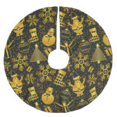 Jupon De Sapin En Polyester Brossé Collage de Noël métallique (Devant)