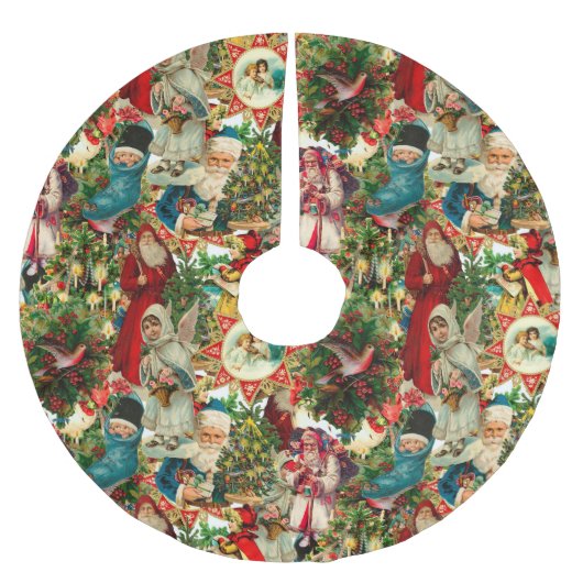 JUPON DE SAPIN EN POLYESTER BROSSÉ COLLAGE DE NOËL VICTORIEN (Devant)