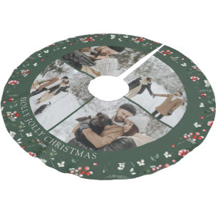 Jupon De Sapin En Polyester Brossé Collage photo motif baie vert