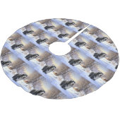 Jupon De Sapin En Polyester Brossé Collie Laisser Il Neige Noël (Angle)