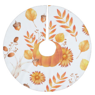 Jupon De Sapin En Polyester Brossé Coloré Octobre Citrouille Automne Motif
