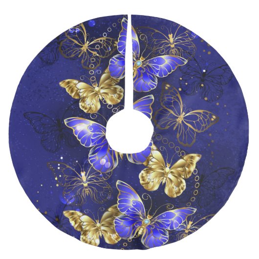 Jupon De Sapin En Polyester Brossé Composition avec papillons Sapphire (Devant)