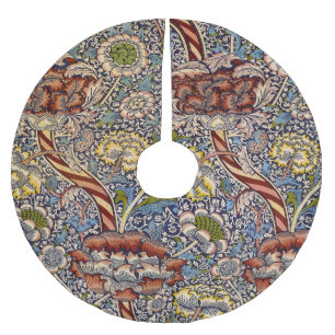 Jupon De Sapin En Polyester Brossé Conception de damas floral anglais William Morris
