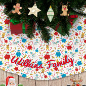 Jupon De Sapin En Polyester Brossé Conception de Snowman Pingouin Joueur