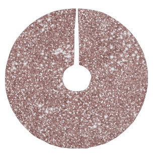 Jupon De Sapin En Polyester Brossé Conception de texture de paillettes en or rose Fau