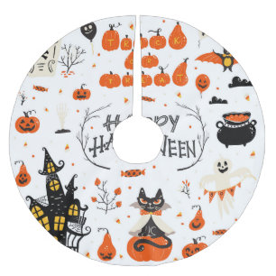 Jupon De Sapin En Polyester Brossé Conception d'un jeu Vintage d'éléments Halloween
