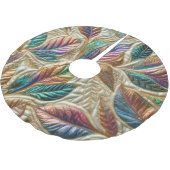 Jupon De Sapin En Polyester Brossé Conception Feuille Iridescente Quilée (Angle)