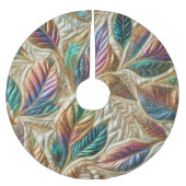 Jupon De Sapin En Polyester Brossé Conception Feuille Iridescente Quilée (Devant)