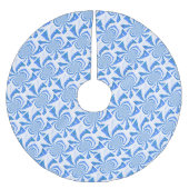Jupon De Sapin En Polyester Brossé Conception fractale moderne bleue et blanche (Devant)