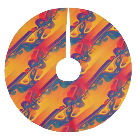 Jupon De Sapin En Polyester Brossé Conception graphique transparente - jaune rouge I (Devant)
