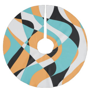Jupon De Sapin En Polyester Brossé Conception Motif sans faille Abstraite Waves