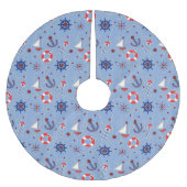 Jupon De Sapin En Polyester Brossé Conception nautique de patchwork (Devant)