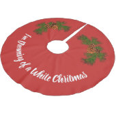 Jupon De Sapin En Polyester Brossé cône de pin vert rouge classique (Angle)