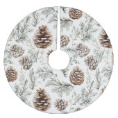 Jupon De Sapin En Polyester Brossé Cones de pin de Noël (Devant)