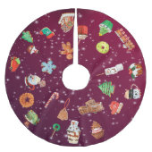 Jupon De Sapin En Polyester Brossé Cookies, Cupcakes et cacao (Devant)