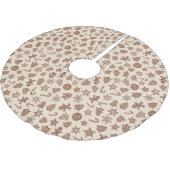 Jupon De Sapin En Polyester Brossé Cookies de Noël Motif Jaune (Angle)