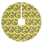 Jupon De Sapin En Polyester Brossé Cool Sardé Joyeux visage souriant motif jaune (Devant)