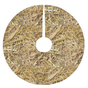 Jupon De Sapin En Polyester Brossé Copie de balle de foin de jupe d'arbre de Noël