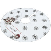 Jupon De Sapin En Polyester Brossé Copos de Nieve Personalizable (Angle)