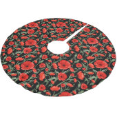 Jupon De Sapin En Polyester Brossé Coquelicots rouges (Angle)