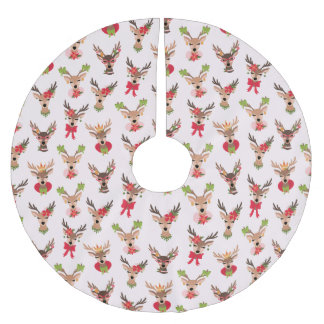 Jupon De Sapin En Polyester Brossé Coquette Christmas Preppy Reindeer
