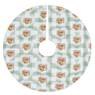 Jupon De Sapin En Polyester Brossé Coquette Vintage rétro Bébé Animaux Cerfs En vichy