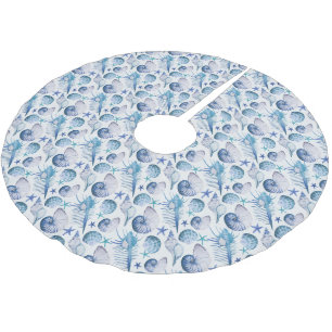 Jupon De Sapin En Polyester Brossé Coquilles d'aquarelle