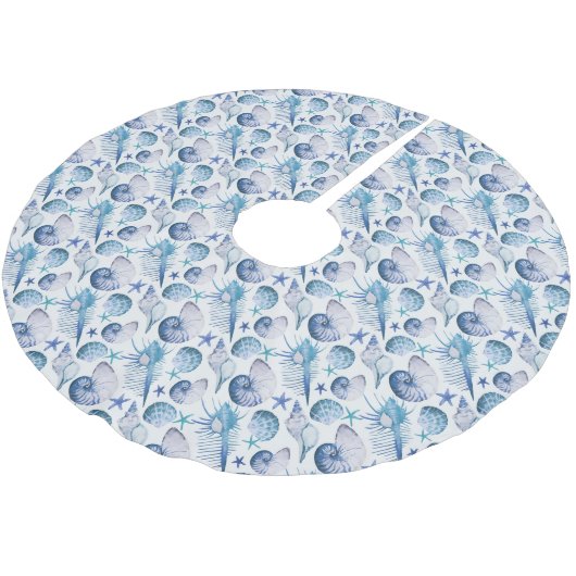 Jupon De Sapin En Polyester Brossé Coquilles d'aquarelle (Angle)