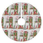 Jupon De Sapin En Polyester Brossé corgi Chien Noël (Devant)
