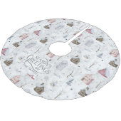 Jupon De Sapin En Polyester Brossé Cosy Home Christmas Pink ID985 (Angle)