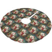 Jupon De Sapin En Polyester Brossé Coton De Tulear Chien dans la neige Noël (Angle)