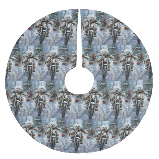 Jupon De Sapin En Polyester Brossé Coton De Tulear Chien équitation Moto Noël (Devant)