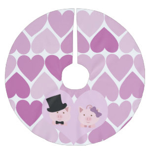 Jupon De Sapin En Polyester Brossé Couple de cochon mignon