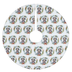 Jupon De Sapin En Polyester Brossé Couronne de Noël Bluetick Coonhound Chien de fête
