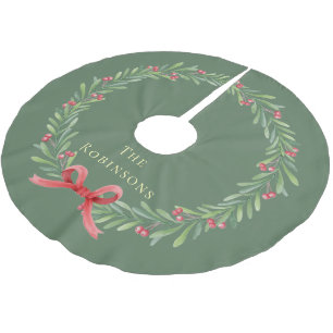 Jupon De Sapin En Polyester Brossé Couronne de Noël botanique moderne