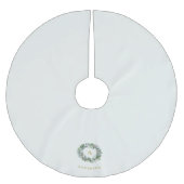 Jupon De Sapin En Polyester Brossé Couronne de Noël "Joie" Monogramme de famille (Devant)