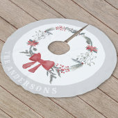 Jupon De Sapin En Polyester Brossé Couronne de Noël rustique Nom de famille