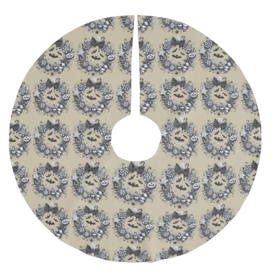 Jupon De Sapin En Polyester Brossé Couronne Macabre (Devant)