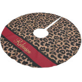 Jupon De Sapin En Polyester Brossé Coutume de rouge de motif de léopard (Angle)