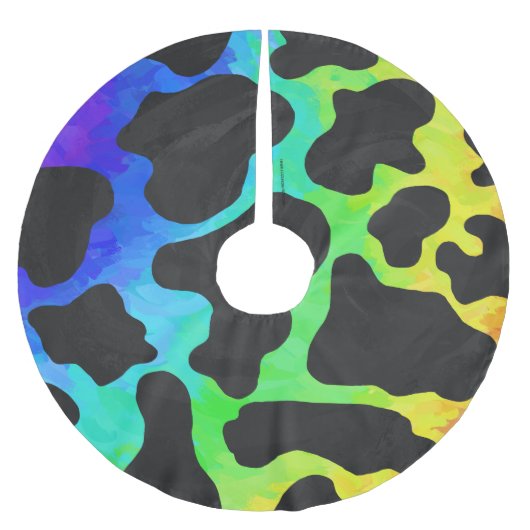 Jupon De Sapin En Polyester Brossé Cow Black et Rainbow Stuff (Devant)