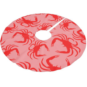 Jupon De Sapin En Polyester Brossé Crabes rouges