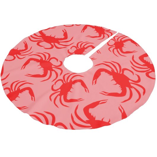 Jupon De Sapin En Polyester Brossé Crabes rouges (Angle)