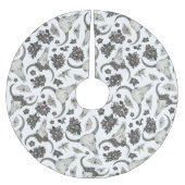 Jupon De Sapin En Polyester Brossé Crâne animal gothique avec fleurs Motif (Devant)