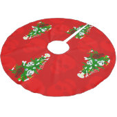 Jupon De Sapin En Polyester Brossé crâne hideux de Noël (Angle)